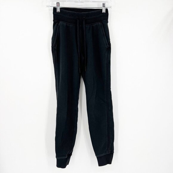 Lululemon Black Scuba Jogger Sweatpants Size 0 Women's Athletic Exercise - Picture 1 of 4